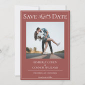 Terracotta Modernes Foto Save the Date (Vorderseite)