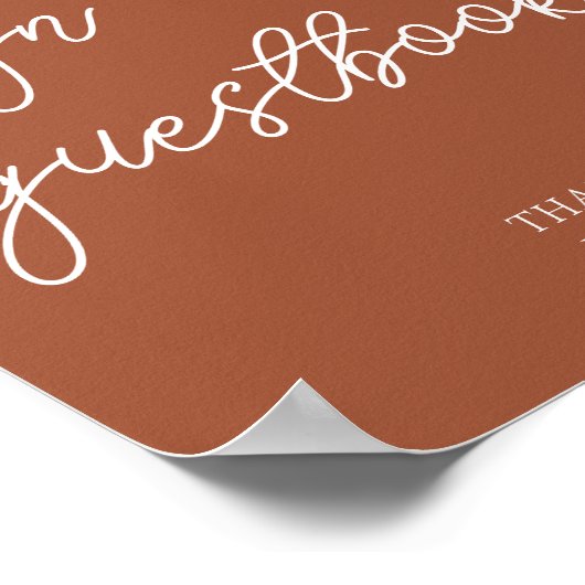 Terracotta Modernes Gästebuch (Ecke)