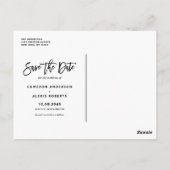 Terracotta Modernes kalligrafisches Foto Save the Postkarte (Rückseite)