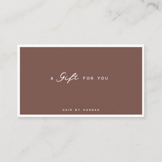 Terracotta | Modernes Minimalistisches Geschenkzer Visitenkarte (Vorderseite)