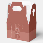 Terracotta Monochrome Moderne Hochzeit Große erste Geschenkschachtel (Geöffnet)