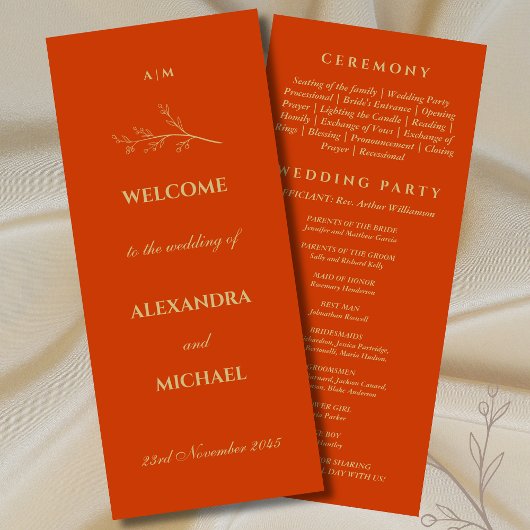 Terracotta Monogram Botanische Minimalistische Hoc Programm