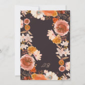 Terracotta Monogram Floral Border Wedding Einladung (Rückseite)