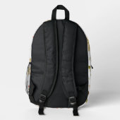 Terracotta Monogram Florals Bedruckter Rucksack (Rückseite)