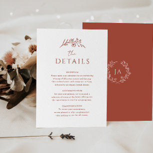 Terracotta Monogram Wedding Begleitkarte