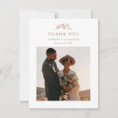 Terracotta Monogram Wedding Dankeschön Card Dankeskarte (Vorderseite)