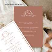 Terracotta Monogram Wedding, Details zur Rückseite Einladung