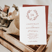 Terracotta Monogram Wedding Einladung