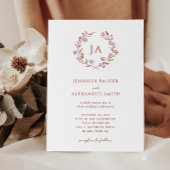 Terracotta Monogram Wedding Einladung