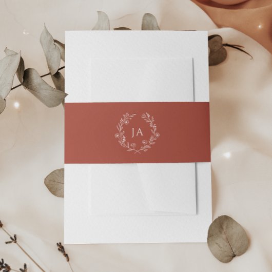Terracotta Monogram Wedding Einladungsbanderole