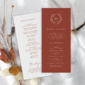Terracotta Monogram Wedding Programm