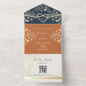 Terracotta Monogram Wedding QR Code All In One Einladung (Innen Boden)