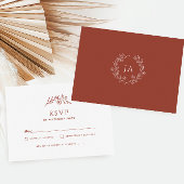 Terracotta Monogram Wedding RSVP Karte