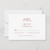 Terracotta Monogram Wedding RSVP Karte (Vorderseite)