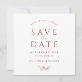 Terracotta Monogram Wedding Save the Date Card (Vorderseite)