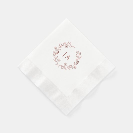 Terracotta Monogram Wedding Serviette (Ecke)