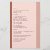 Terracotta Monogram Wedding Welcome Itinerary (Rückseite)