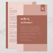 Terracotta Monogram Wedding Welcome Itinerary (Vorne/Hinten)