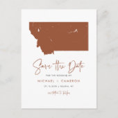 Terracotta Montana Staat Karte QR Code Save the Da (Vorderseite)