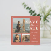 Terracotta Moon 3 Foto Save the Date Karte (Stehend Vorderseite)