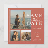 Terracotta Moon 3 Foto Save the Date Karte (Vorderseite)