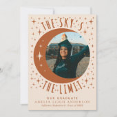 Terracotta Moon Abschluss Foto Ankündigung Karte (Vorderseite)