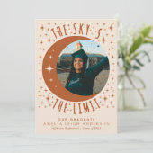 Terracotta Moon Abschluss Foto Ankündigung Karte (Stehend Vorderseite)