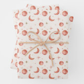 Terracotta Moon and Stars Wrapping Paper Sheets Geschenkpapier Set (Beispiel)