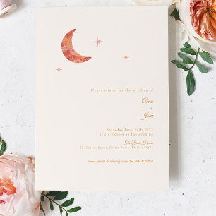 Terracotta Moon Modern Wedding Einladung