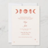 Terracotta Moon Phase Boho Hochzeit Einladung (Vorderseite)