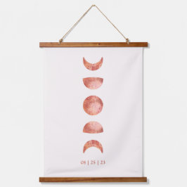 Terracotta Moon Phase Hochzeitsband Wandteppich Mit Holzrahmen