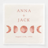 Terracotta Moon Phase Hochzeitsessen Napkins Serviette (Vorderseite)