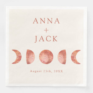 Terracotta Moon Phase Hochzeitsessen Napkins Serviette