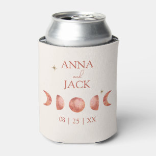 Terracotta Moon Phase Wedding Can Cooler Gefallen Dosenkühler