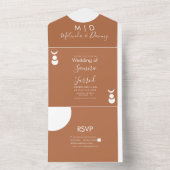 Terracotta Moon Phases Formen Wedding All In One Einladung (Innen Boden)