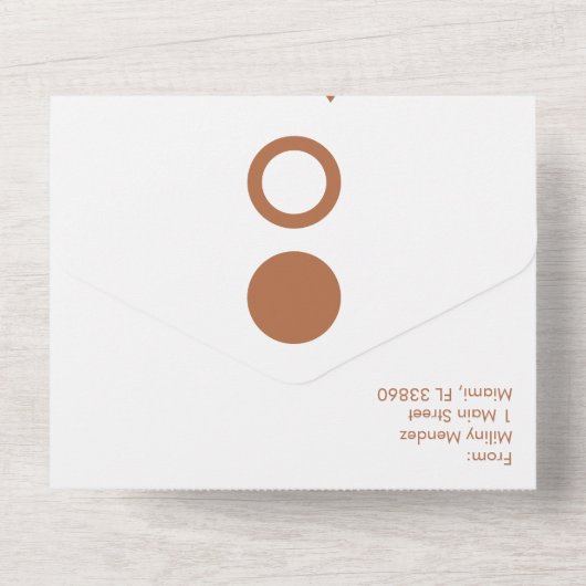 Terracotta Moon Phases Formen Wedding All In One Einladung (Rückseite)