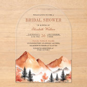 Terracotta Mountain Bridal Shower Acryleinladungen (Vorderseite)
