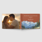 Terracotta Mountain Floral Wedding Photo Gästebuch (Voll)