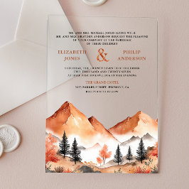 Terracotta Mountain Forest Wedding Acryleinladungen