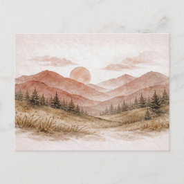 Terracotta Mountain Landscape Pine Forest Postkarte
