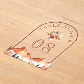 Terracotta Mountain Wedding Acrylic Table Number Acryleinladungen (Ablage )