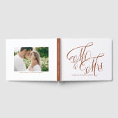 Terracotta Mr. and Mrs Rustic Calligraphy Wedding Gästebuch (Voll)