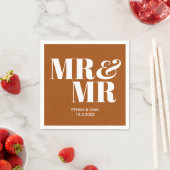 Terracotta Mr. & Mr. Personalisiert Wedding Napkin Serviette (Beispiel)