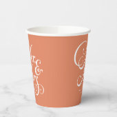 Terracotta Mr. & Mrs. personalisiert rustikale Hoc Pappbecher (Links)