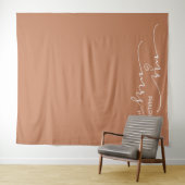 Terracotta Mr. und Mrs. Wedding Foto Banner Wandteppich (Beispiel (Horizontal))