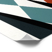 Terracotta Muse: Geometric Tribal Portrait in Eart Poster (Ecke)