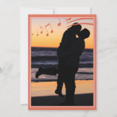 Terracotta-Musiknoten Hochzeit Einladung (Rückseite)