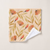 Terracotta Mustard Yellow Floral Badhandtuch Set (Waschlappen)