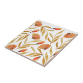 Terracotta Mustard Yellow Floral Fliese (Seite)