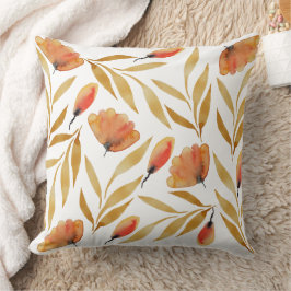 Terracotta Mustard Yellow Floral Kissen